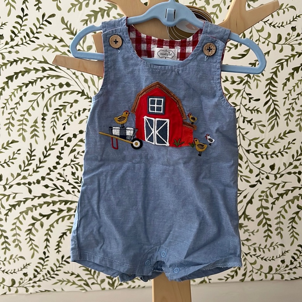 Mud Pie Farm Onesie with Open Flap